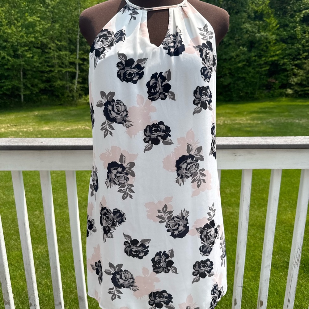 Candie's Pink and White Sheath Midi Dress Halter Sleeveless